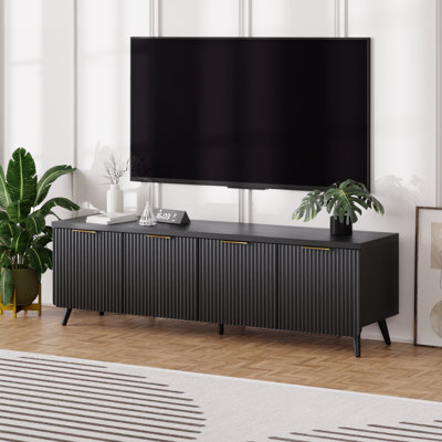 George Oliver Tv Stand With Storage Tv Cabinets, Small Tv Stand With Golden Handle, 30''tv Table Stand With 4 Doors, Tv Stand For Living Roomom Bedroom