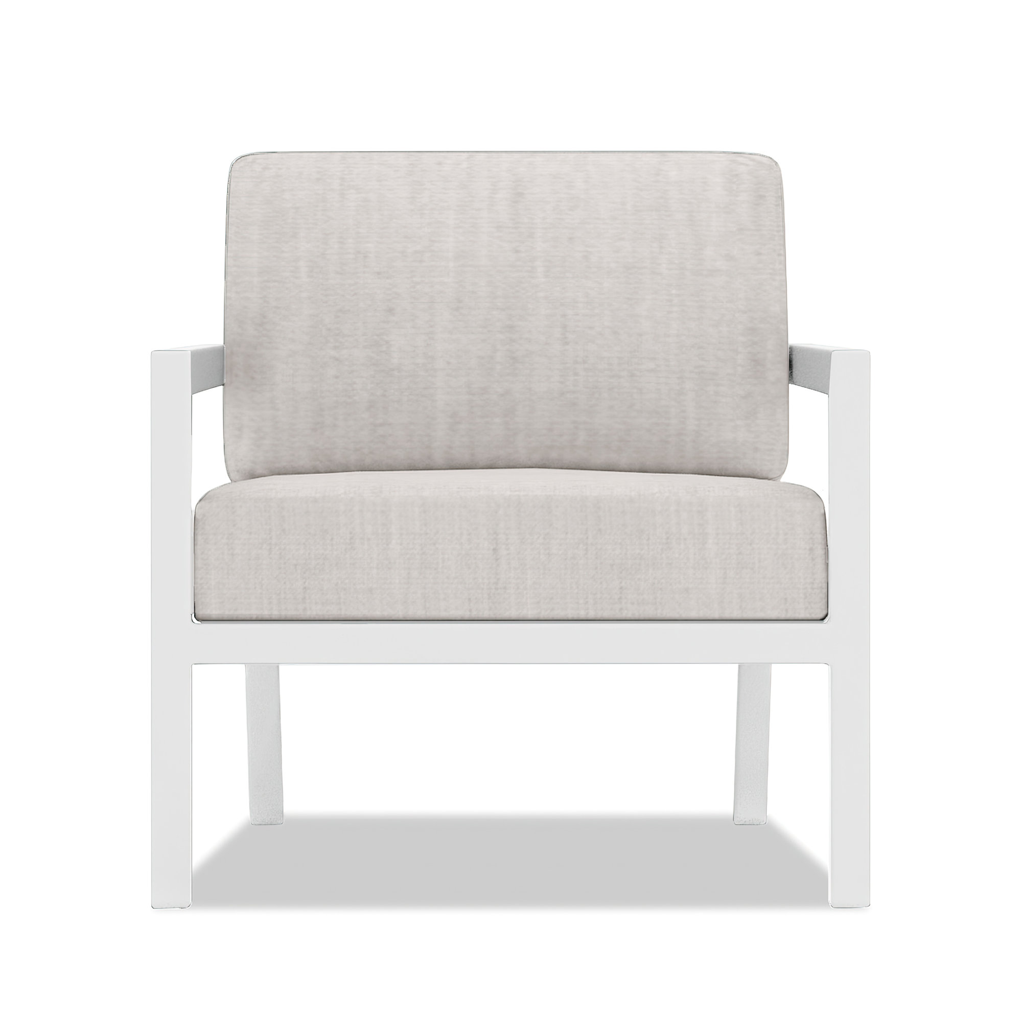 Vivant Patio Chair with Sunbrella® Cushions, White, Cast Silver