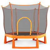 6FT Toddlers Trampoline With Safety Enclosure Net And Ocean Balls, Fully Protected Indoor Trampoline And Ball Pit Balls For Kids, Easy Assembly Lotus Shape For Spaciousness