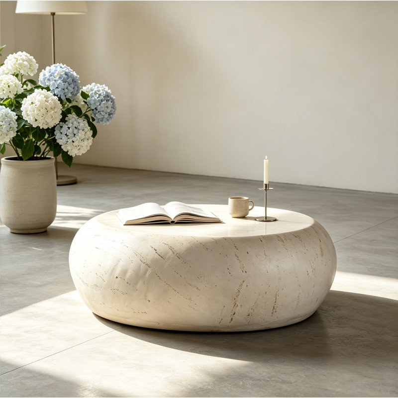 Table basse ronde Mgo Mid-Century