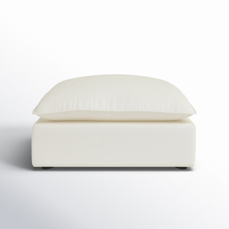 Ellaria Upholstered Ottoman, White Velvet