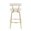 Tabouret de comptoir Rhonda Glam en métal doré et velours crème par Lumisource - ensemble de 2-420051120