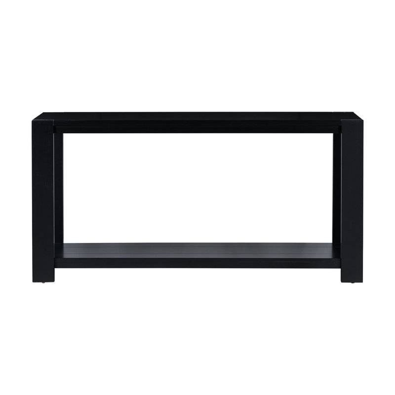 Black Console Table With Bottom Shelf For Hallway - 55.92 Lb Weight 63.78 In. Package Depth