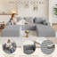 Canapé modulaire en U de 107 po en velours côtelé 107 po, canapé moderne modulaire à 4 places sans os avec 6 coussins, canapé rembourré à siège profond pour le salon, sans assemblage requis-900028730