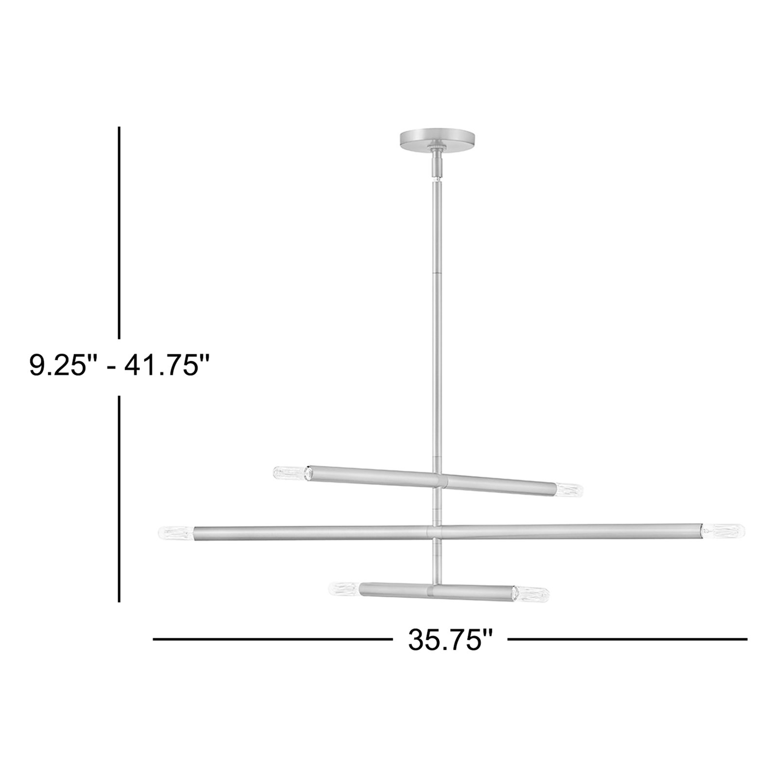 Jamir 6 - Light Dimmable Sputnik Chandelier, Black