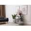 White Concrete Effect Round Flower Pot on Metal Stand | Round Indoor Plant Pot Stand for Indoor Plants-93635385