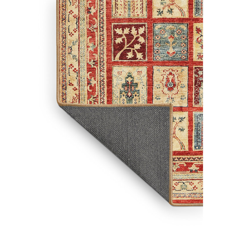 Tapis beige / rouge Bowerston, Rectangle 6 pi x 9 pi