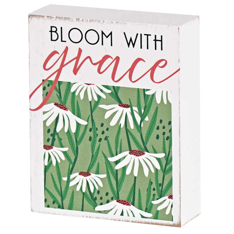 Tabletop Plaque Bloom In Grace 3X4