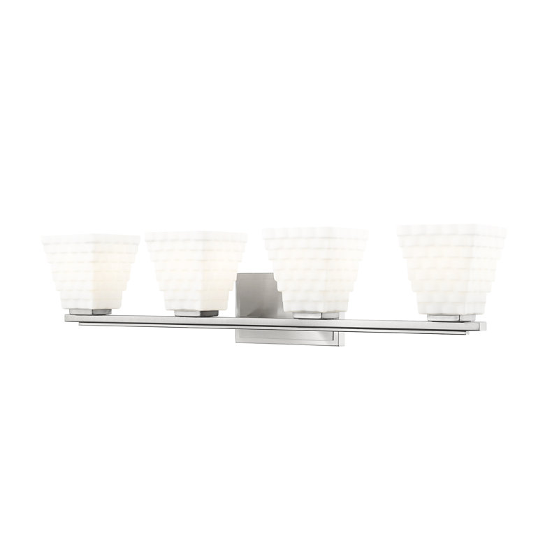 Ensemble de meuble-lavabo 4 lumières Teyona, Nickel brossé