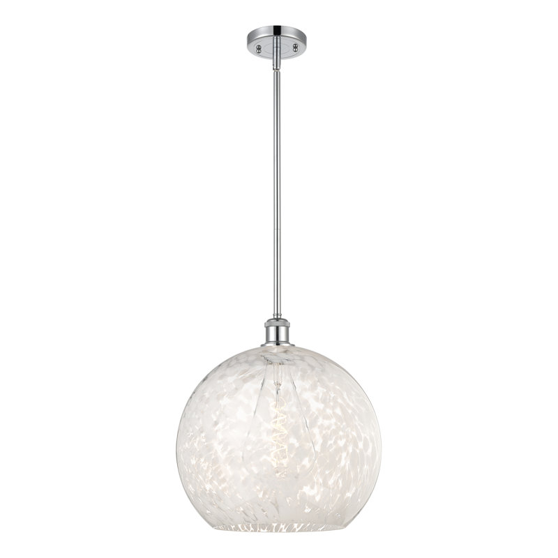 Luminaire suspendu 1 lumière Ballston Mouchette-516-G1216, Chrome poli, H 16,63 po x l 13,75 po x P 13,75 po