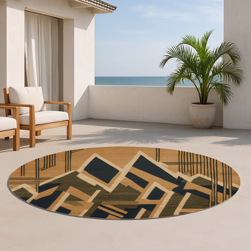 Tapis intérieur et extérieur ArtDeco, Rond 5 pi