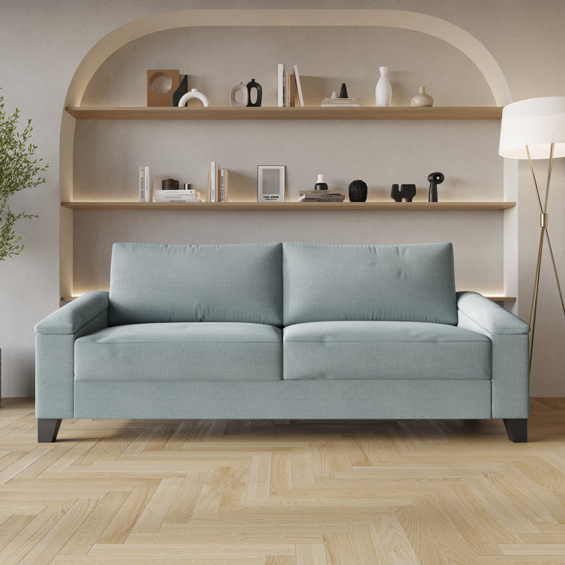 Jacqualyn Fabric 57.87'' Reception Sofa, Blue