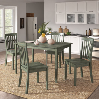 Phillipston 4 - Person Solid Wood Top Four Leg Dining Set