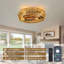 Ventilateurs de plafond en cage de 19 po avec lumières et télécommande, ventilateur de plafond encastré Boho avec lumière, ventilateur de plafond réversible sans lame à 6 vitesses. Pour le salon.