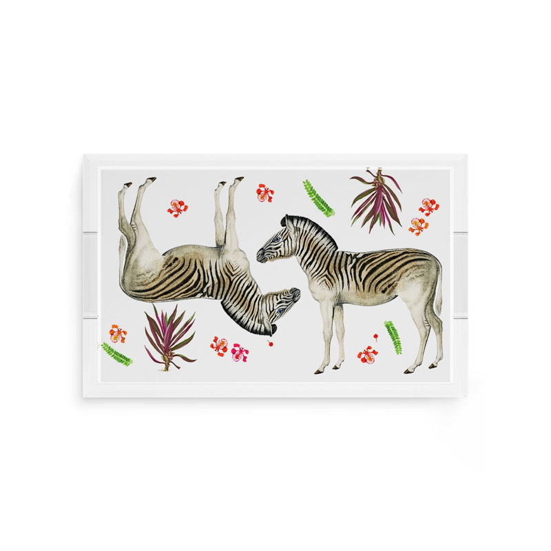 Zebra Seeing Double Acrylic Rectangle Decorative Tray, 12.5"W x 7.75"D x 2"H
