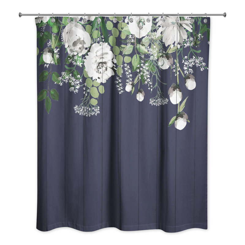 Rideau de douche simple Tonia, Bleu marine