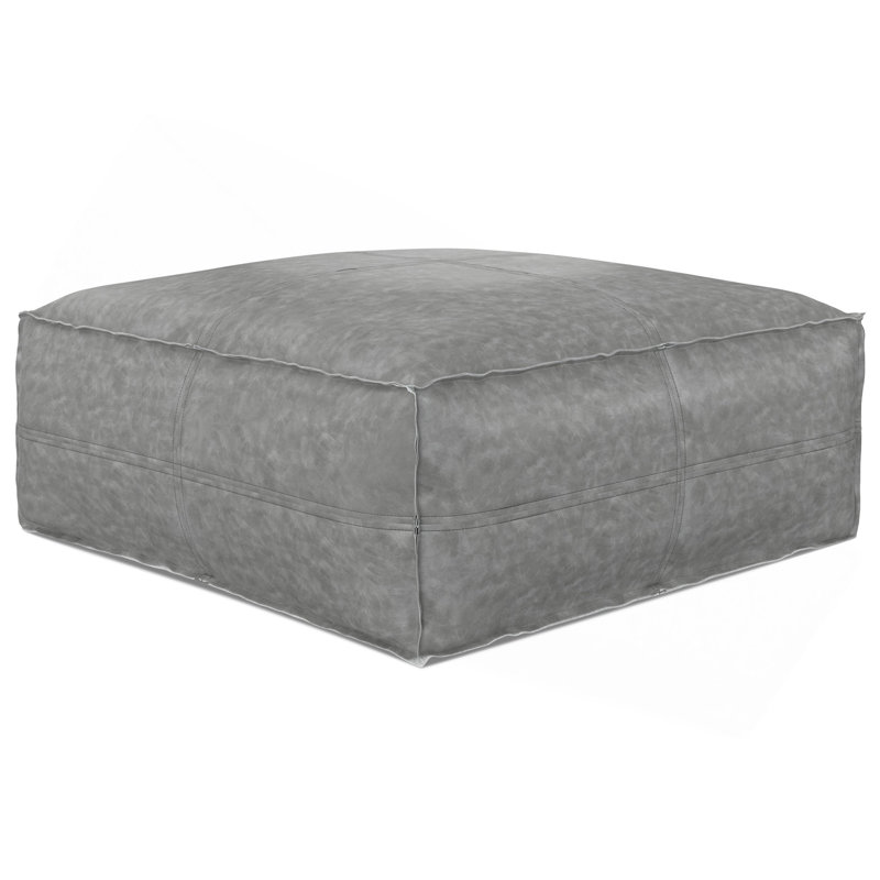 Brody - Pouf carré - Brun patiné, L 30 po, Gris