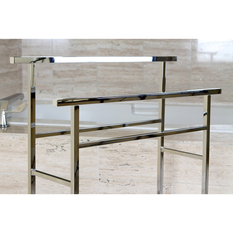 Kingston Brass Edenscape Freestanding 2-Tier Towel Rack, Polished Chrome