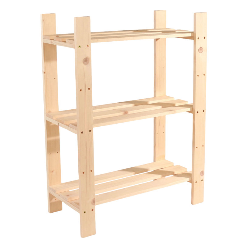 3-Shelf Utility Rack Storage Unit, Pre-sanded, 80cm H x 60cm W x 27cm D