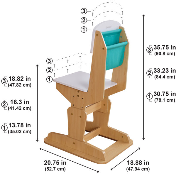 KidKraft® Bureau enfant ajustable et chaise Grow Together™ Pocket bois,  coloris naturels 20307