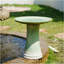 Baignoire d'oiseaux en céramique faite à la main avec glaçage dégradé vert, 16,93 po de diamètre, hauteur de 18,11 po, jardin extérieur pour les oiseaux se baignant et se nourrissant, légère et résistante aux intempéries