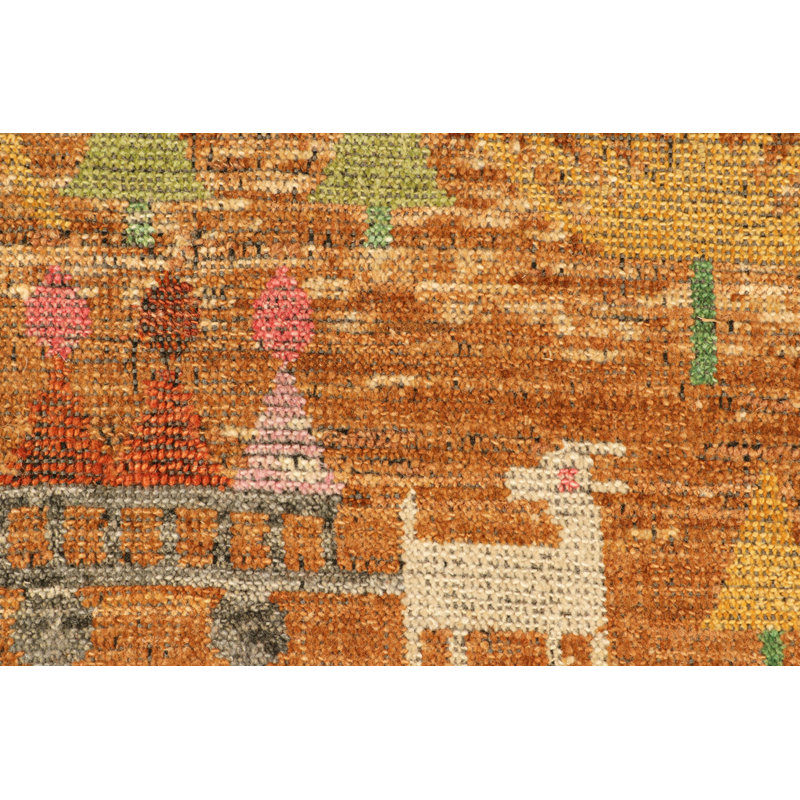 Burano Hand Knotted Wool Geometric Area Rug, Rectangle 10' x 14'