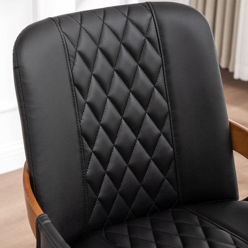 Swivel Upholstered Counter Stool, Counter Stool (67cm Seat Height), Black