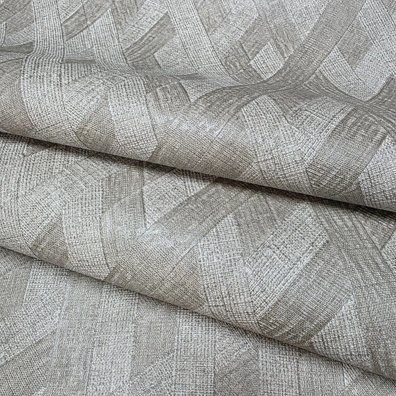 Papier peint taupe gris texturé moderne à rayures géométriques imbriquées