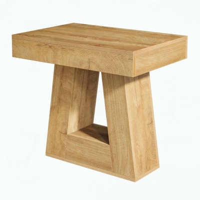 Unique End Table with Trapezoidal Base
