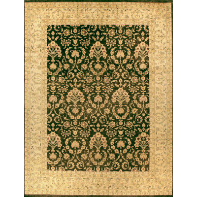 Wool Oriental Area Rug in Beige/Green
