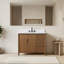 Meuble-lavabo autoportant de 42 po avec plateau en pierre Milano Mist, tablette dissimulée et support pour sèche-cheveux-125008410-125008411