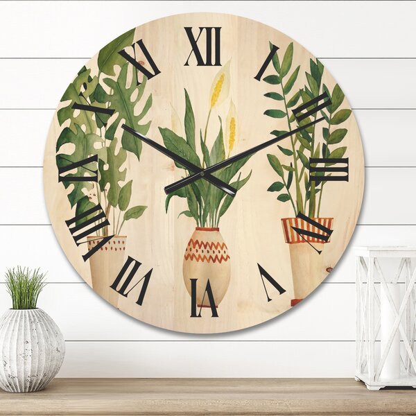 East Urban Home Solid Wood Wall Clock | Wayfair