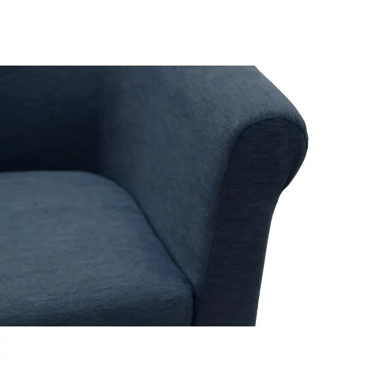 Liam Upholstered Barrel Chair, Toulan Sapphire Twill
