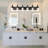 Modern 5-Light Vanity Light, Bathroom Lighting Fixture Over Mirror With Clear Glass Shade And Metal Base.-2058643484