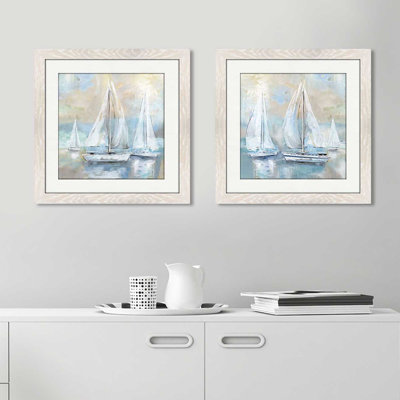 « voile away », ensemble de 2 reproductions de peintures à l’acrylique encadrées