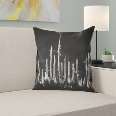 Peinture dubai silhouette oreiller Cityscape