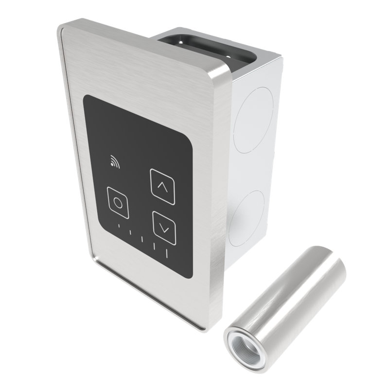 Remotely wired Touch Digital Heat Controller, Brushed Stainless Steel