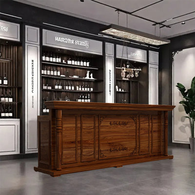 Retro Tarpley with Lockable Drawers, Wine Storage and Glass Hooks for Home and Reception Areas by Canora Grey
