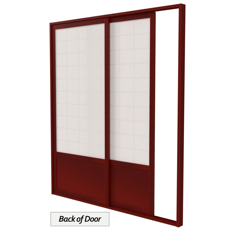 83" x 73.5" Single Sided Sliding Door Shoji Room Divider, Rosewood