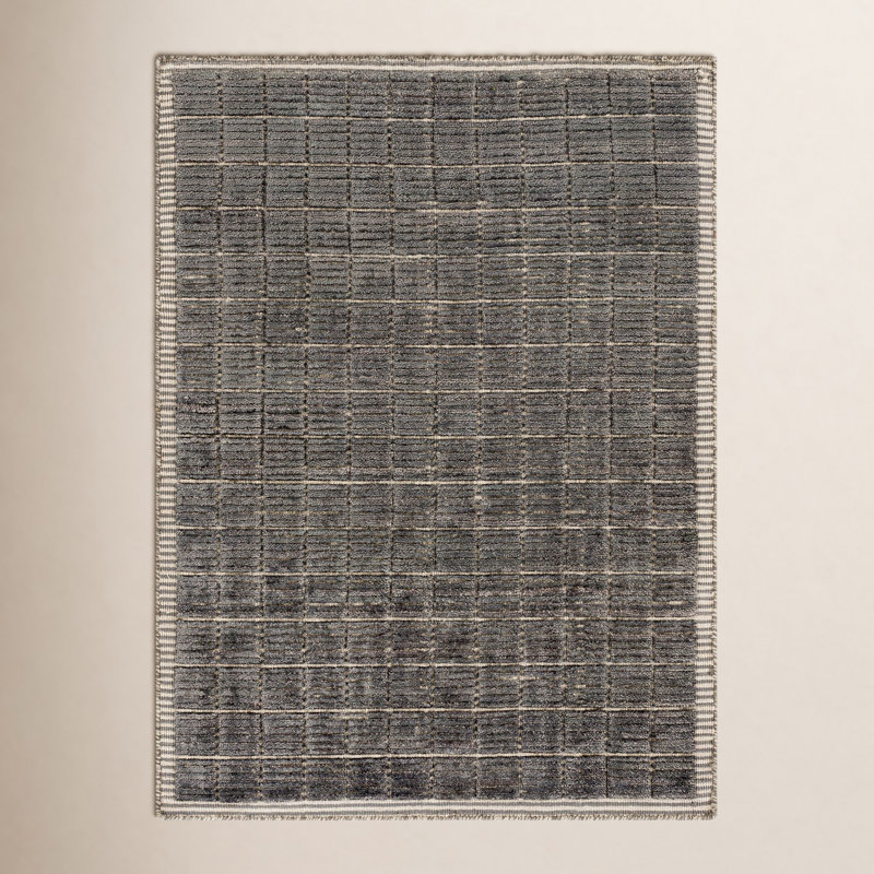 Tapis en mélange de laine tissé à la main Jacey , Rectangle 8 pi x 10 pi