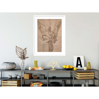 Angel playing a lute by Albrecht Dürer -Framed Giclee Print