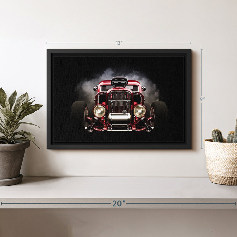Fumoir Hot Rod, reproduction sur toile, H 9 po x l 13 po