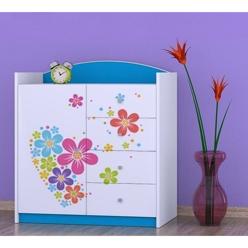 Niemi Kids 4 - Drawer Combo Dresser, Blue