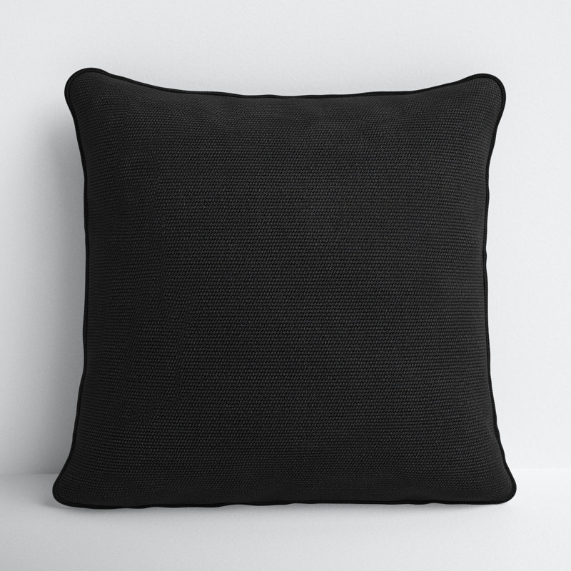 Ansonia Sunbrella® Outdoor Throw Pillow, 22" x 22", Canvas Black