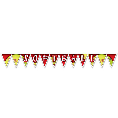 Bannière Softball Pennant - 11 po x 7 pi 4 po - paquet de 12