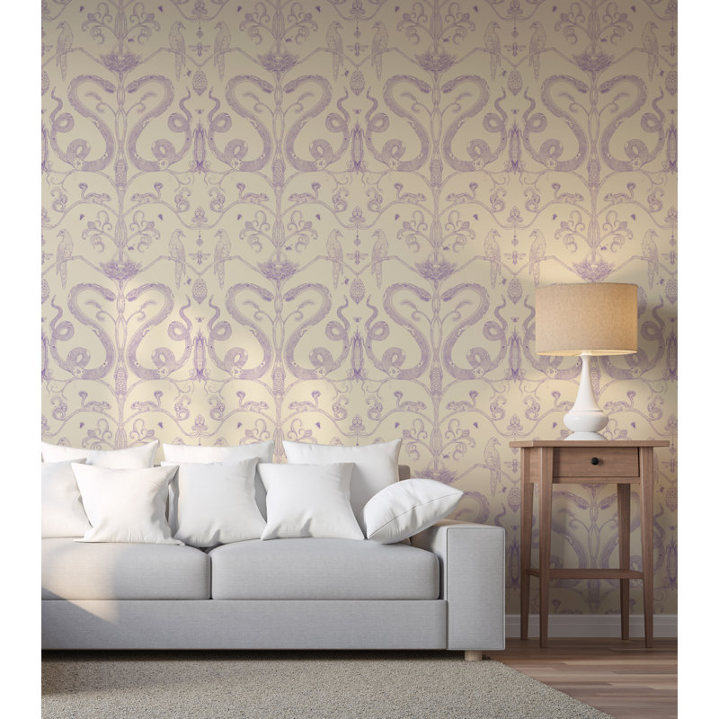 Snake Party, Lilac/Cream, Non-Woven
