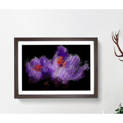 Purple Crocus Flower in Abstract - Picture Frame Graphic Art Print