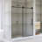 56-60 "W X 76" H Single Sliding Frameless  Shower Door In Matte Black Finish-116398711