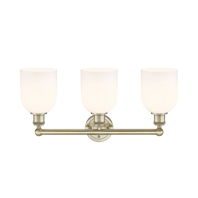 Allysson 3 - Light Dimmable Vanity Light, Antique Brass, Glossy White
