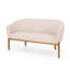 Mid-Century moderne en beige, surpiqûres en canaux, pieds en bois d'hévéa brun, assemblage requis beige avec coutures et style